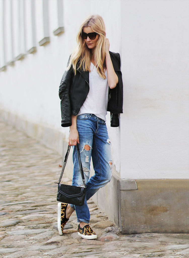 slipons, modeblog, fashion blog, blogger, leopardsko, læderjakke